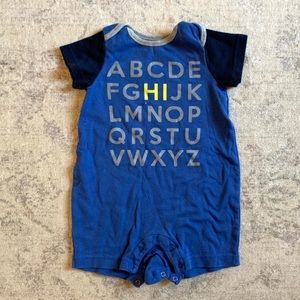 Baby Gap Blue Alphabet “HI” Romper